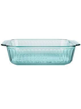 Pyrex Sculpted Tinted Glass 8" Square Baking Dish, Aqua